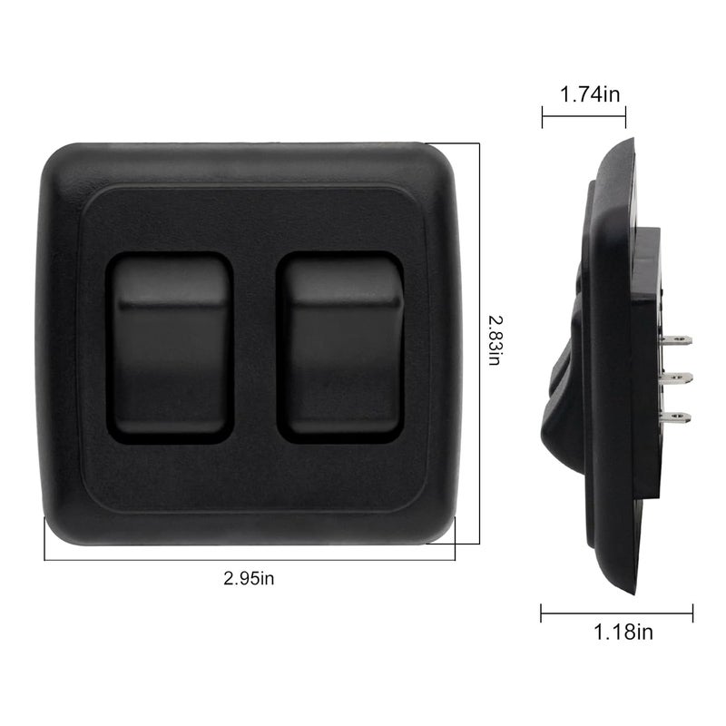 FBULWSEC Double SPST On-Off Toggle Switch with Bezel, Technology Components 12V Light Switch for RV, Camper, Trailer - Image 3